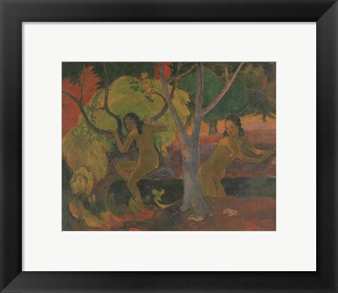 Framed Art Framed Bathers at Tahiti, 1897 by Paul Gauguin Wall Decor18x24 Artwork