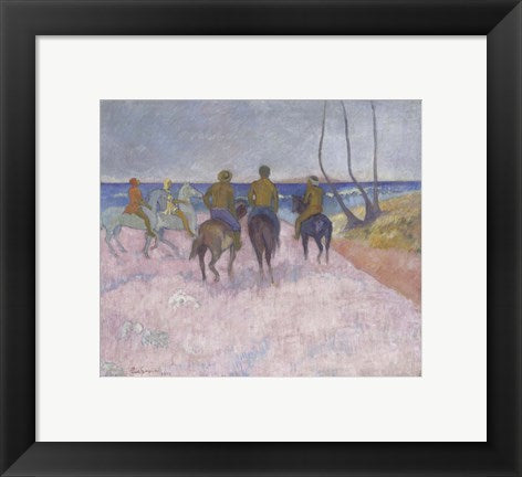 Framed Art Reiter Am Strand (Cavaliers Sur La Plage), 1902 by Paul Gauguin Wall Decor 18x24 Artwork