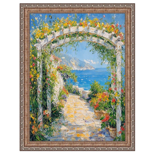 36x36 Frame Aged Antique Silver With Bead Picture Frame-D6661