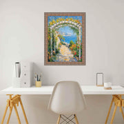 36x48 Frame Aged Antique Silver With Bead Picture Frame-D6661