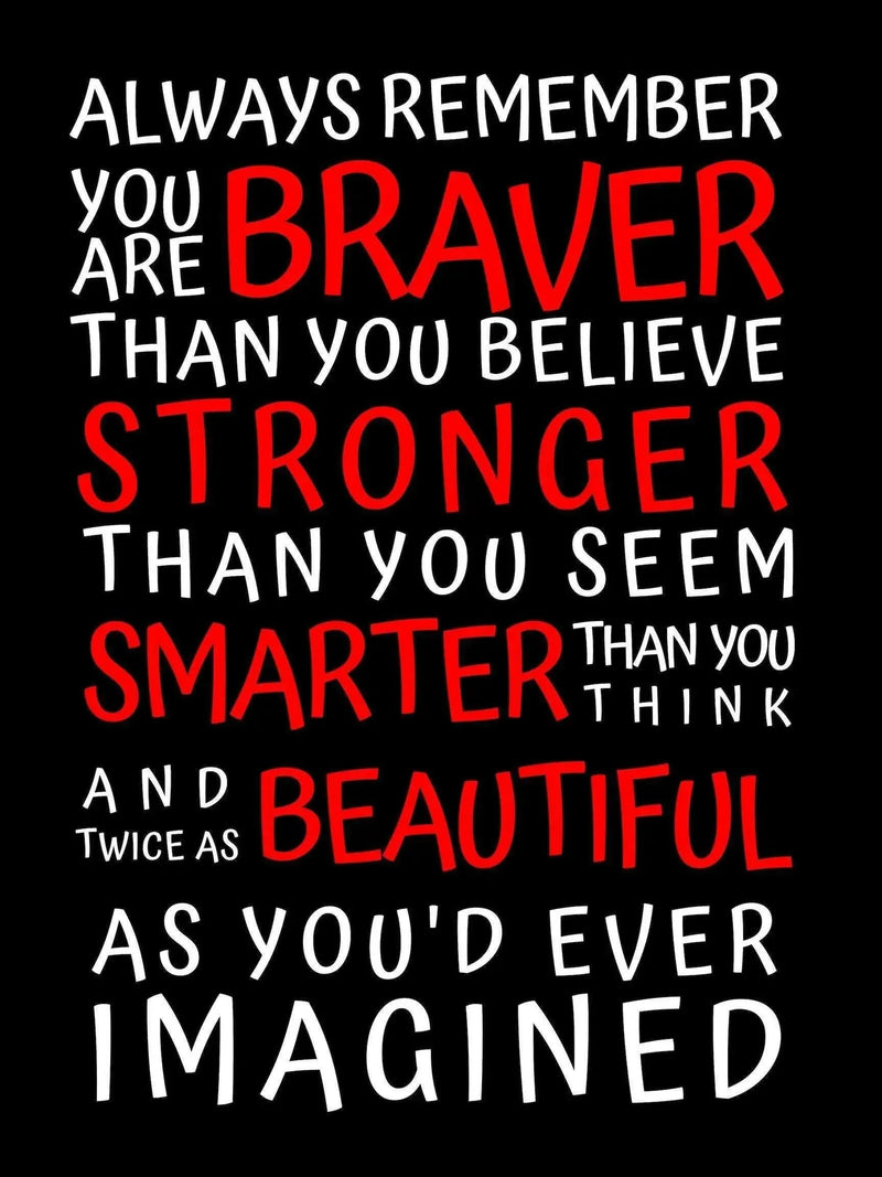 Always remember You are Braver Beautiful best friend feminist poster g Picture Frame Store New Jersey