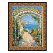 20x40 Frame Antique Floral Gold With Black Lip Picture Frame