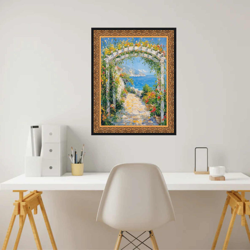 27x27 Frame Antique Floral Gold With Black Lip Picture Frame