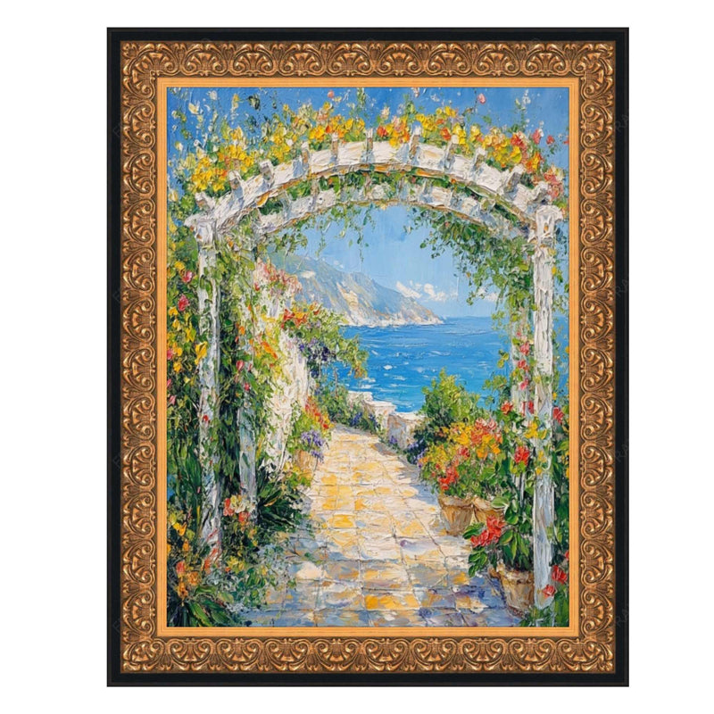 27x40 Frame Antique Floral Gold With Black Lip Picture Frame