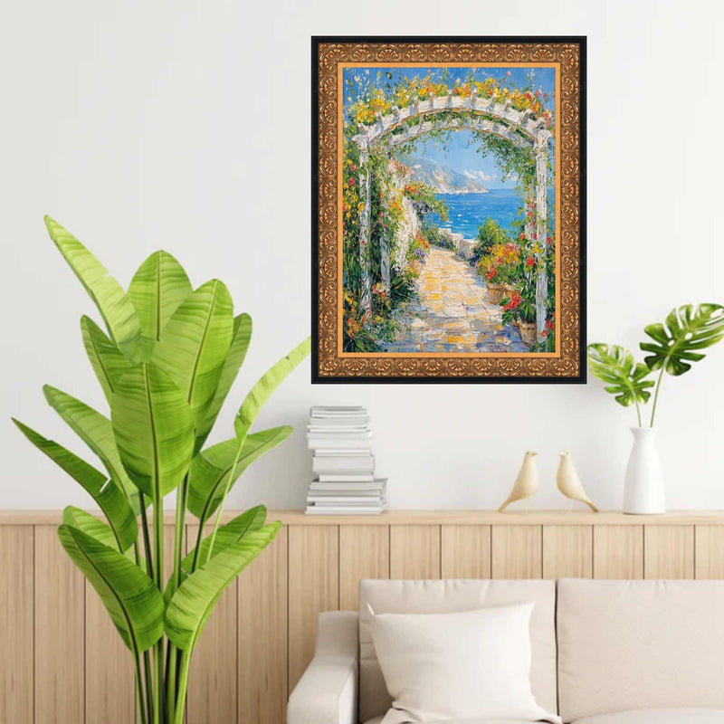 Antique Floral Gold With Black Lip Picture Frame 