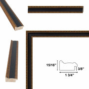 10x15 Frame Antique Gold Black Leather Picture Frame