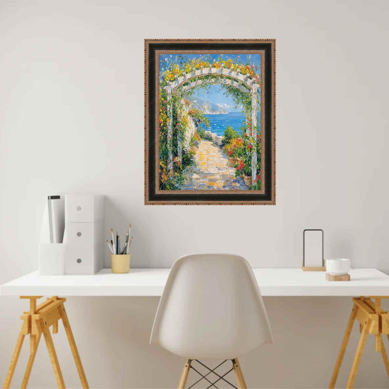 12x18 Frame Antique Gold Black Leather Picture Frame