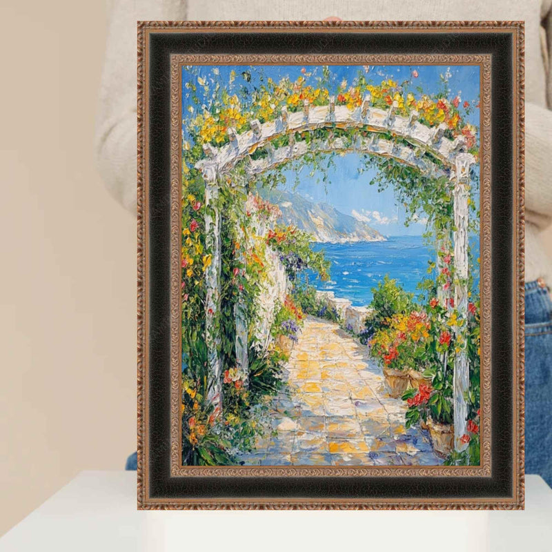 27x40 Frame Antique Gold Black Leather Picture Frame