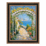 28x40 Frame Antique Gold Black Leather Picture Frame