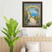 Antique Gold Black Leather Picture Frame 