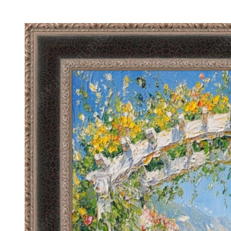 18x18 Frame Antique Silver Black Leather Picture Frame