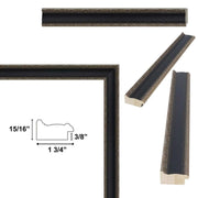 22x22 Frame Antique Silver Black Leather Picture Frame