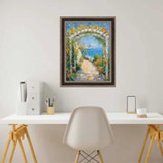 24x36 Frame Antique Silver Black Leather Picture Frame