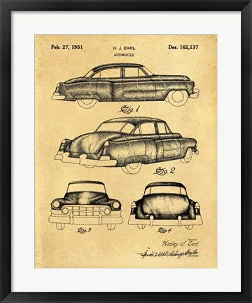 Architectural Blueprints Frames or Patent Drawings Picture Frames Matted 24x36 Inch