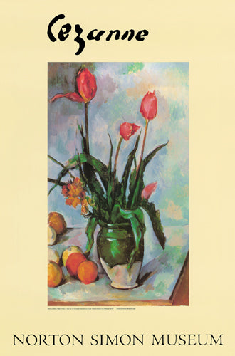Framed Tulips in Vase, c. 1890-92 by Paul Cezanne | 16.625