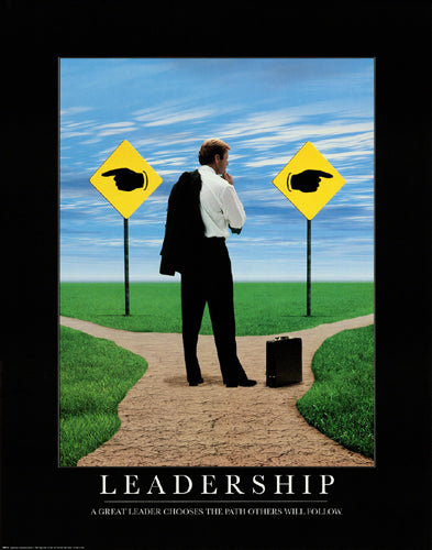 Leadership: Road Signs - Motivational Art Print 28x22 inch | Inspiring Office & Home Decor