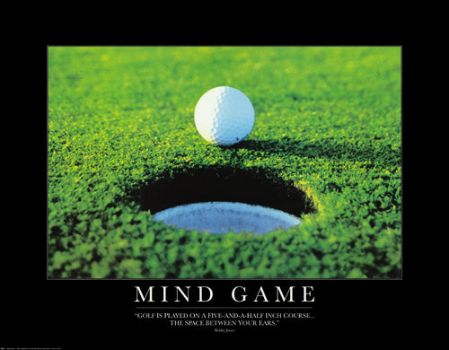 Mind Game: Golf Ball Art Print - Motivational Wall Décor 22x28 inches