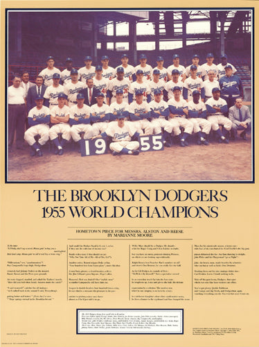 Brooklyn Dodgers, 1955 - Vintage Baseball Wall Art Print | Iconic Sports Memorabilia for Home & Office
