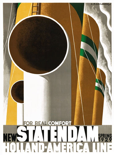 Framed Statendam by Adolphe Mouron Cassandre | 32 1/2 x 24