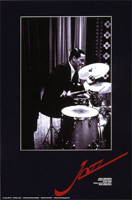 Jazz - J.C. Heard by Milton J. Hinton - Vintage Music Photography Wall Art Print 24x16 inch