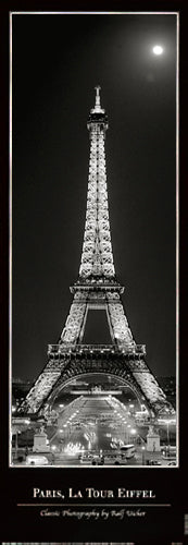 Paris, La Tour Eiffel Oversize Art Print by Ralf Uicker | Iconic Eiffel Tower Wall Art Décor 47 x 17.75 inch