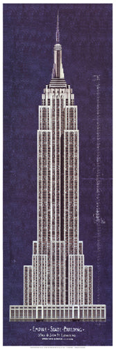 Empire State Building Art Print by Andy Hickes - Iconic NYC Wall Decor 36x12 inch