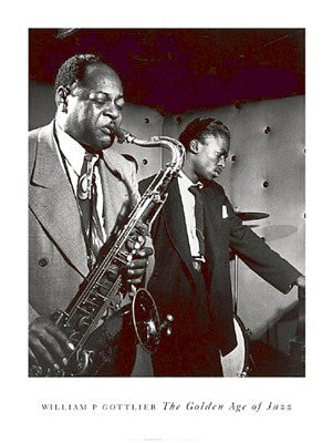 Coleman Hawkins & Miles Davis Art Print by William Gottlieb | Jazz Photography Wall Art Decor