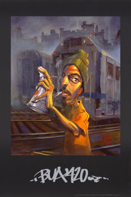 Bua 420 by Justin Bua - Urban Graffiti Art Print | Modern Street Art Décor 34 x 24