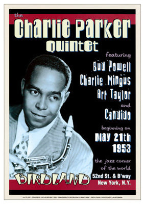 Charlie Parker Quintet: Birdland NYC 1953 Jazz Wall Art Print - Vintage Music Decor 24x17 inch