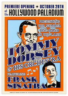 Tommy Dorsey & Frank Sinatra at Hollywood Palladium 1940 - Vintage Jazz Wall Art Print