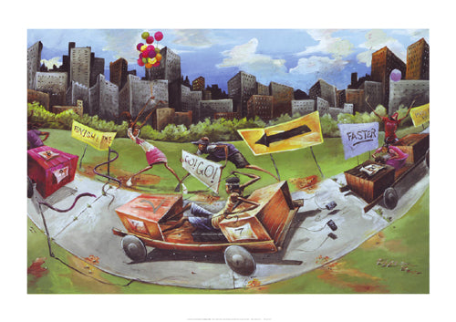 Finish Line by Frank Morrison - Dynamic Sports Art Print | 24x34 " Wall Decor