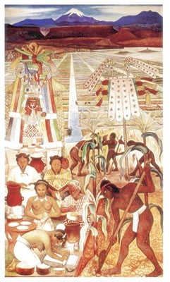 Civilizacion Huasteca by Diego Rivera - Mexican Mural Art Print for Home Decor