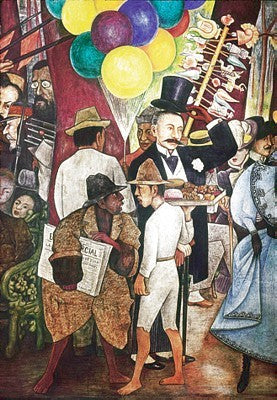 Dream of a Sunday: Diego Rivera Street Vendors Art Print - 23.5 x 16.5 Wall Décor