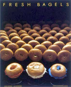 Fresh Bagels Art Print by Charles Schneider - 24x18 " Wall Decor for Kitchen & Cafe