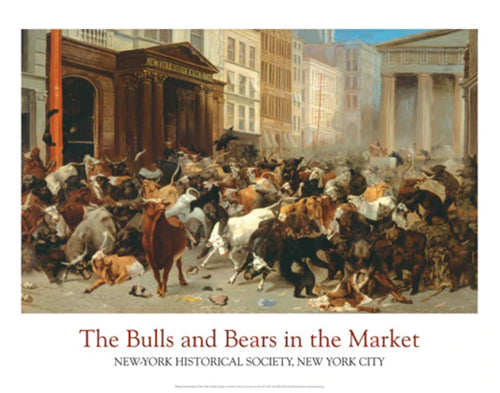 Framed The Bulls and Bears in the Market by William Holbrook Beard