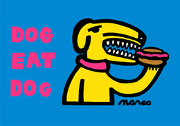 Dog Eat Dog by Peter Marco - Modern Art Print for Home Décor 24x30 inches