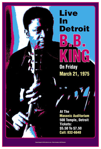 B.B. King Detroit 1974 Art Print by Dennis Loren - Vintage Music Wall Decor