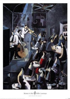 Woman in Red by Didier Lourenco - Modern Figurative Art Print | 27.5 x 21.5 Wall Decor