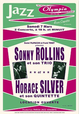 Sonny Rollins & Horace Silver Art Print - Vintage Jazz Photography Wall Art Decor 24x17 inch