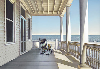 Carolina Porch by Daniel Pollera Art Print - Coastal Wall Decor 26x38 Inches