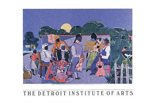 Quilting Time by Romare Bearden - Folk Art Print for Home Decor | 24x30 inches