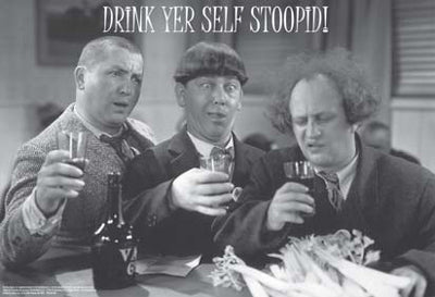 The Three Stooges: Drink Yer Self Stoopid Art Print - Classic Comedy Wall Décor 24x36