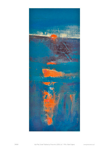 Sunset by Kate Philp Art Print - Modern Landscape Wall Décor 15.75 x 19.75