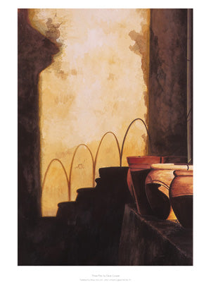 Three Pots by Dave Cooper Art Print - Modern Wall Decor 15.75 x 1