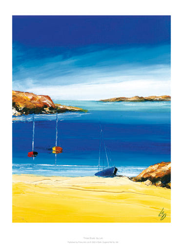 Three Boats by Leo - Nautical Wall Art Print | 15.7 Ocean Decor