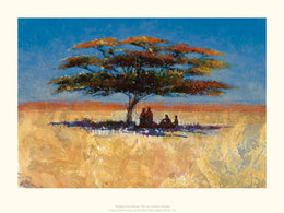 Shaded By An African Tree by Jonathan Sanders - Abstract Art Print, 11.8 x 15.7 Wall Décor