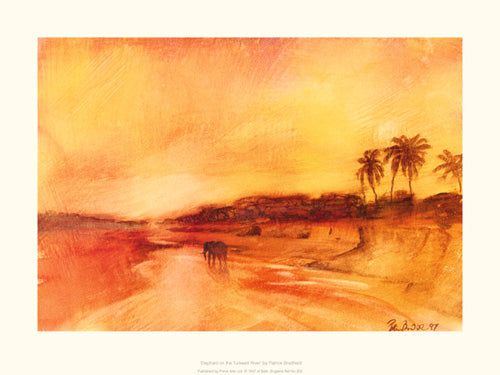 Elephants At Turkwell River Art Print by Patrick Bradfield - Wildlife Wall Decor 11.8 x 15.7