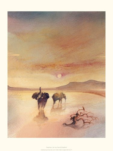 Elephant Call Art Print by Patrick Bradfield - Wildlife Wall Decor 15.7 x 11.75
