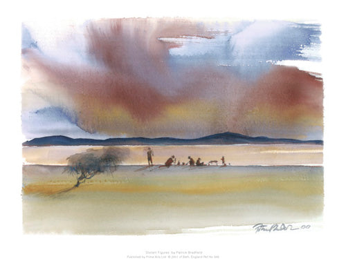 Distant Figures Art Print by Patrick Bradfield - Abstract Wall Decor 11.8 x 15
