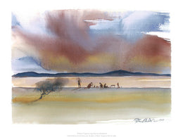 Distant Figures Art Print by Patrick Bradfield - Abstract Wall Decor 11.8 x 15